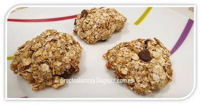 Galletas de avena, plátano y chocolate Galletas de avena, plátano y chocolate