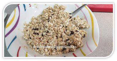 Galletas de avena, plátano y chocolate