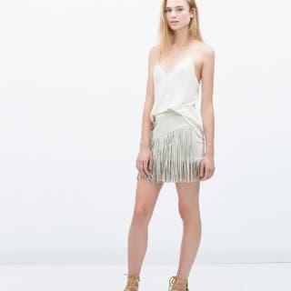 Falda Blanca Flecos