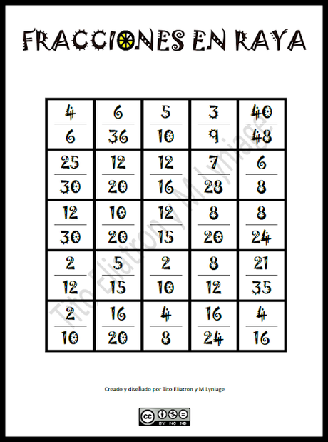Fracciones en Raya: juega con las fracciones equivalentes