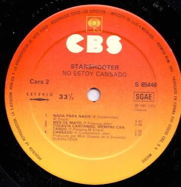 Starshooter -Pas fatigue (Estoy cansado) Lp 1982