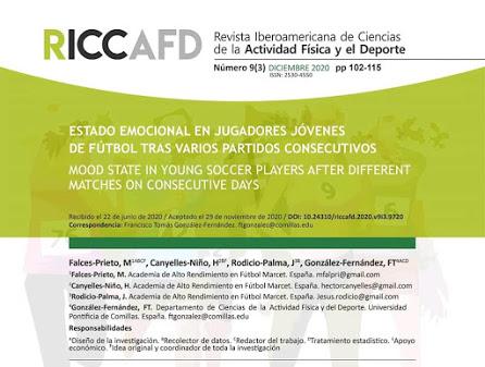 Artículo: Estado emocional en jugadores de fútbol tras varios partidos consecutivos.