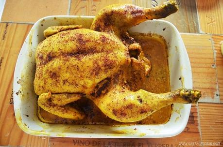 Pollo asado con cúrcuma, sumac y limón