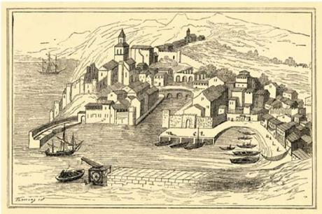 Santander en el Siglo XVI visto desde San Martín