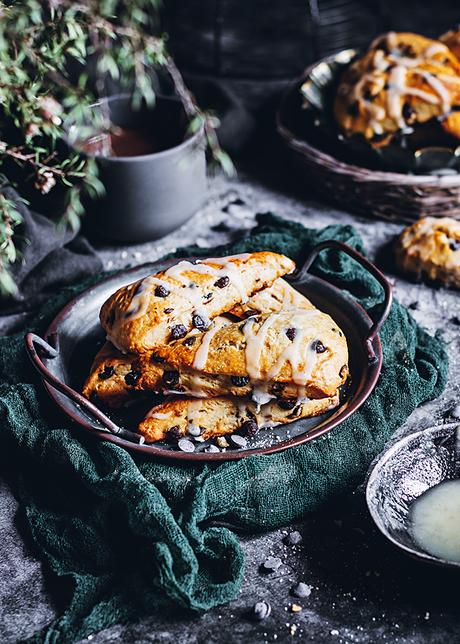 Scones de naranja y pepitas de chocolate