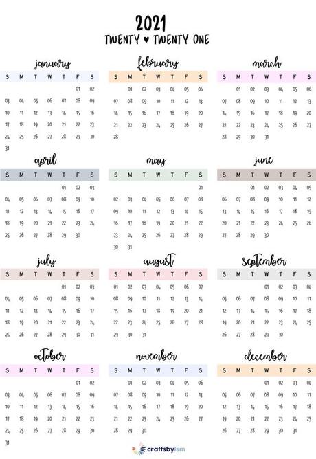 calendario minimalista