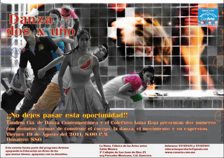 Con Tándem Cía. de Danza y el Colectivo Luna Roja habrá Danza Dos por Uno en La Nana Fábrica de las Artes