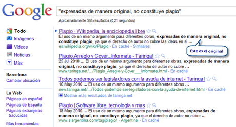Búsqueda literal en Google Cómo detectar plagios de texto, imágenes y audio