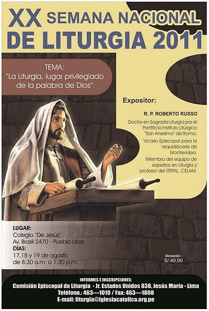 PERÚ: ESTE MIÉRCOLES 17 SE INICIAN LA XX SEMANA NACIONAL DE LITURGIA