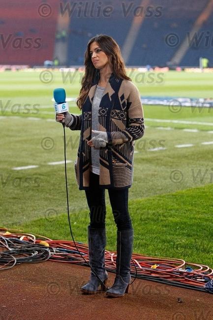 Sara Carbonero and Sandro Fall 2010 Jacquard Wool Jacket Photograph