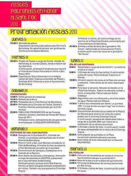 Beniarbeig. Fiestas Patronales 2011