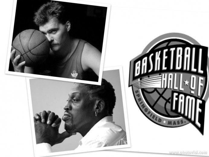 Grandes del baloncesto al Salón de la Fama de la NBA.