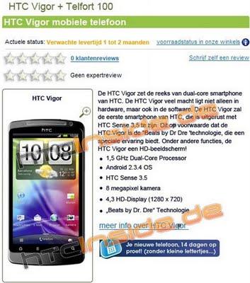 HTC Holiday y Vigor, primeras imágenes y especificaciones