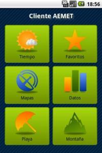 Pantalla principal AEMET