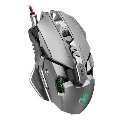 HXSJ J800 Juego mecánico RGB RGB Luz Ajustable 6400DPI Pistolas de presión Come el ratón de pollo 1