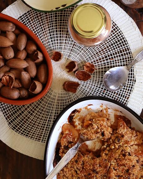 crumble manzana nuez postre facil