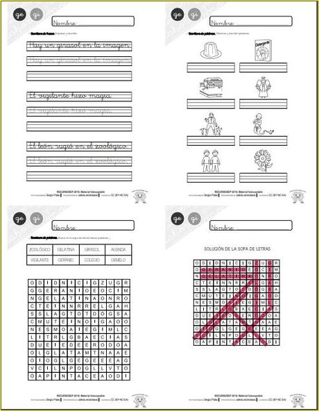 Aprendo a leer y a escribir. La G