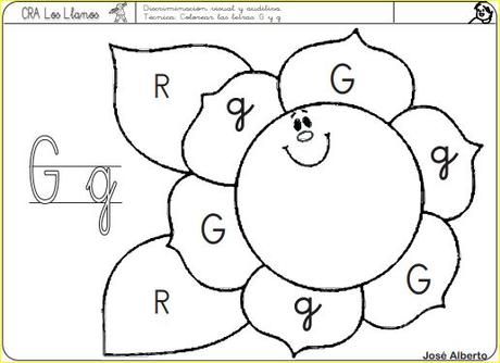 Aprendo a leer y a escribir. La G