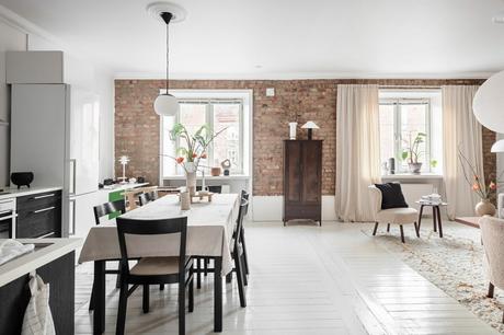 delikatissen white black kitchen scandinavian tiny apartment scandinavian kitchen open-plan open kitchen open concept nordic style estilo nórdico cocina nórdica cocina negra cocina estilo nordico cocina escandinava cocina diáfana cocina comedor cocina blanca cocina abierta  