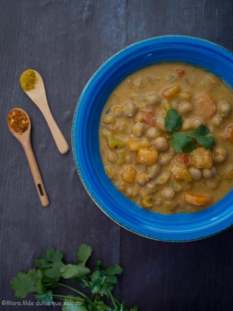 Curry de garbanzos y verduras en Crock-Pot