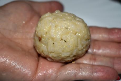 Croquetas de risotto de boletus rellenas de mozzarella