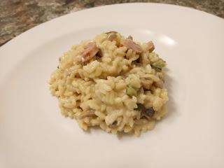 RISOTTO DE CHAMPIÑONES, MICUIT Y SALCHICHA