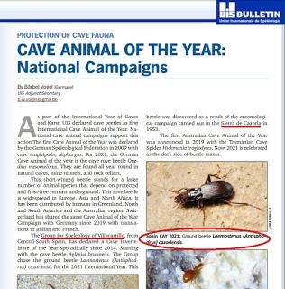 Salimos en el Boletín de la Union Internationale de Spéléologie Salimos en el Boletín de la Union Internationale de Spéléologie