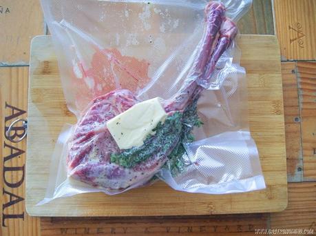 Tomahawk doble de cerdo (sous vide)