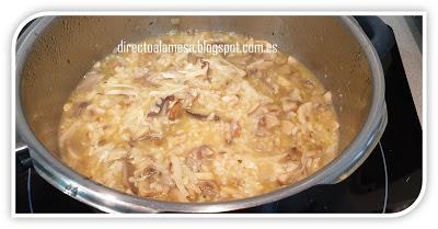 Risotto de setas en olla rápida