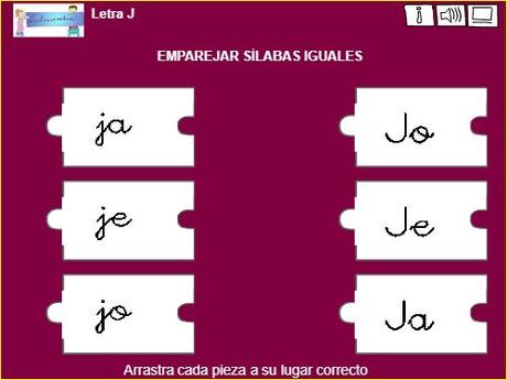 Aprendo a leer y a escribir. La J