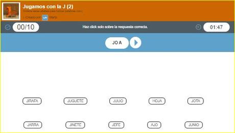 Aprendo a leer y a escribir. La J