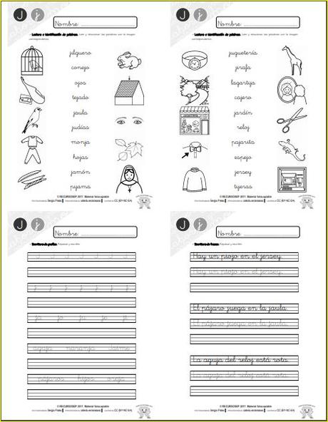 Aprendo a leer y a escribir. La J Aprendo a leer y a escribir. La J