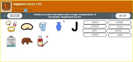 Aprendo a leer y a escribir. La J