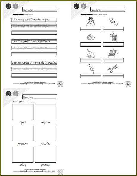 Aprendo a leer y a escribir. La J