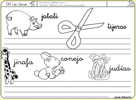 Aprendo a leer y a escribir. La J