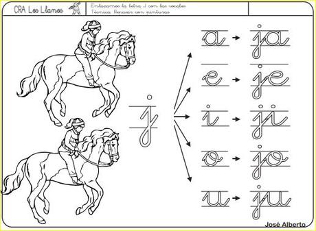 Aprendo a leer y a escribir. La J