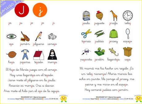 Aprendo a leer y a escribir. La J