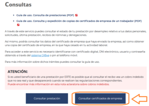 Como obtener certificados de empresa del SEPE