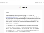 usas Slack para Android, tienes cambiar contraseña