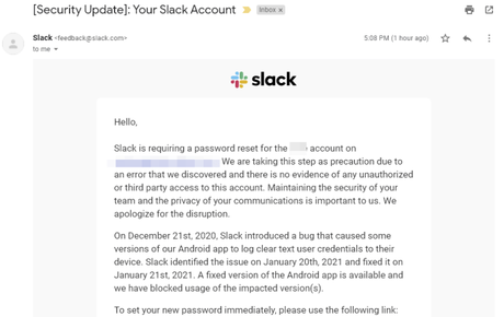 Si usas Slack para Android, tienes que cambiar tu contraseña Si usas Slack para Android, tienes que cambiar tu contraseña