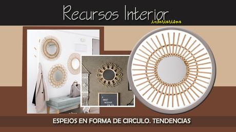 Espejos circulo de mimbre y materiales orgánicos.Tendencias