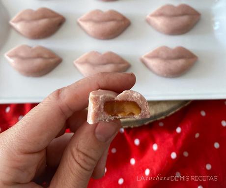 Bombones de chocolate blanco y caramelo salado