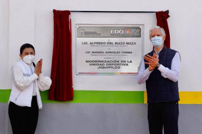ENTREGA GOBERNADOR ALFREDO DEL MAZO OBRAS DE MODERNIZACIÓN DE LA UNIDAD DEPORTIVA DE JIQUIPILCO