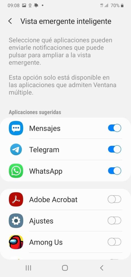 Cómo habilitar vista emergente inteligente en Android