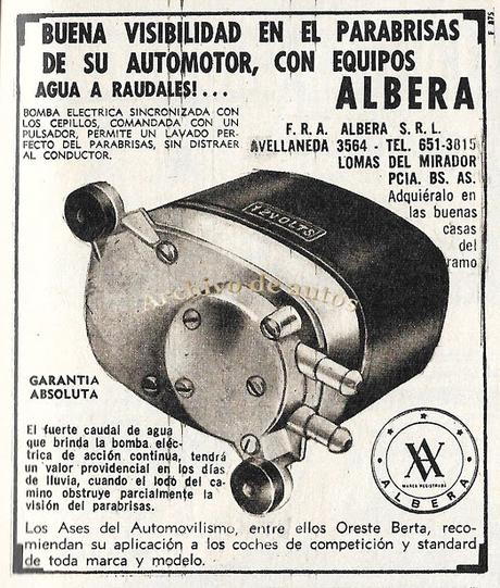 Bomba eléctrica lava parabrisas marca Albera
