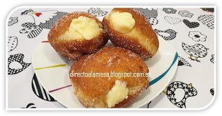 Berlinas rellenas de crema o Krapfen de Carnaval