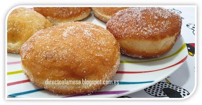 Berlinas rellenas de crema o Krapfen de Carnaval