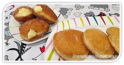 Berlinas rellenas de crema o Krapfen de Carnaval