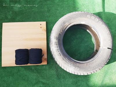 DIY Puf de trapillo con neumático
