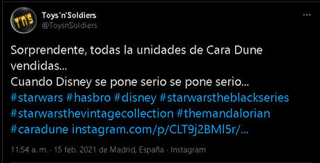 Disney y Hasbro retiran las figuras de Cara Dune y los fans acaparan el resto